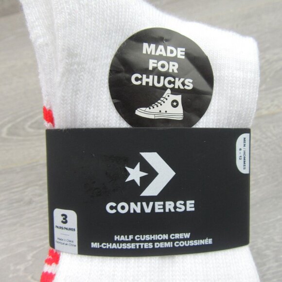 Converse Half Cushion Crew Socks Multi (3 Pairs) Pack Men's Size 6-12 NEW - Picture 3 of 14